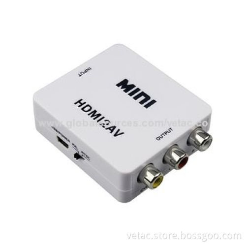 Mini HDMI to AV Converter, Compatible HDMI1.3, Sized 66 x 55 x 20mm